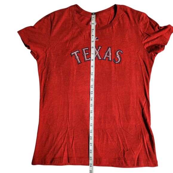 Majestic Red Short Sleeve "TEXAS" T Shirt sz L - Picture 7 of 9